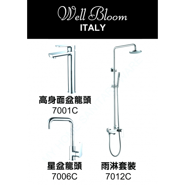 Well Bloom Italy 700CR2 700系列亮銀色龍頭連雨淋套裝